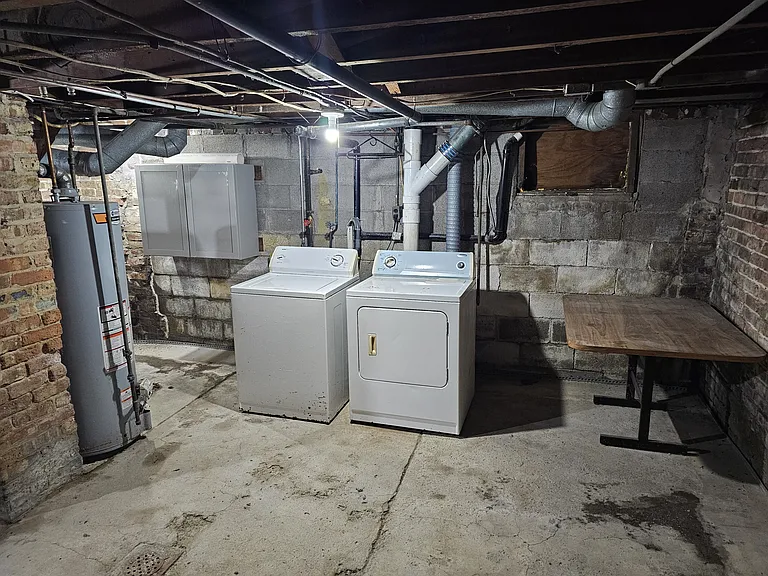 Basement with laundry