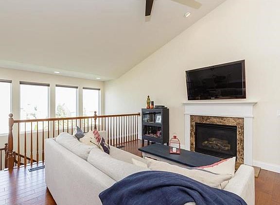 Great Room with Marble Surround Gas Fireplace