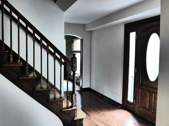 Foyer with hardwood