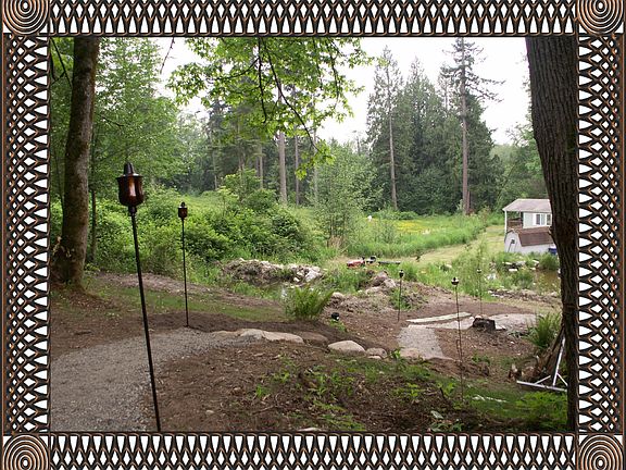 Walkway going down from gazebo