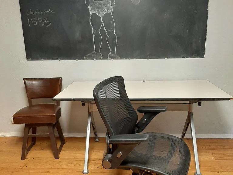 chalk and white boards included