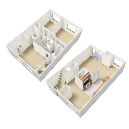 Floor plan 3 Bedroom, 2 Bathroom Townhome