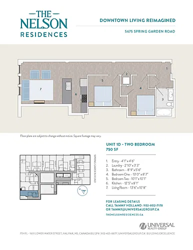 Floor plan Two Bedroom 2 Bed 1 Bath 2
