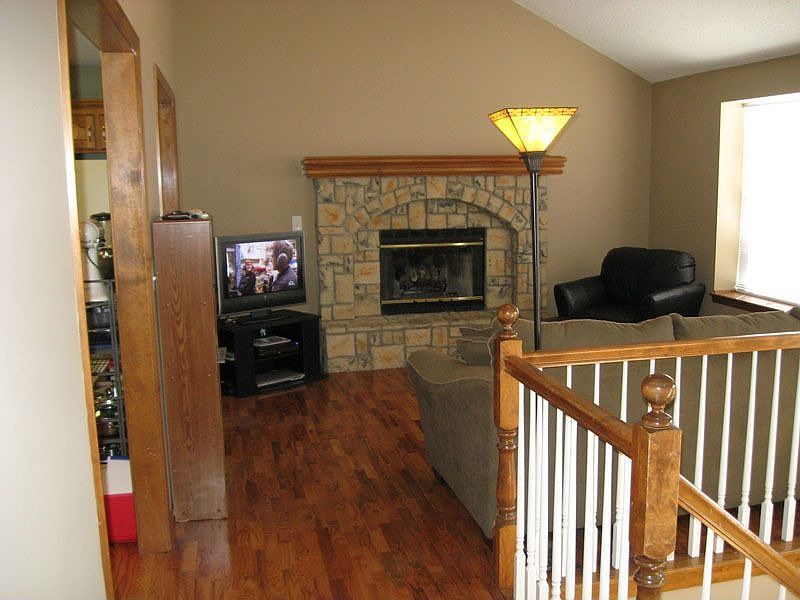 Family room with fireplace