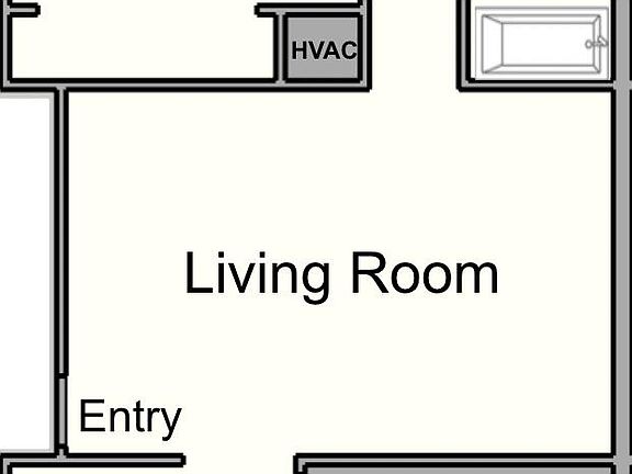 Floorplan for 950 square feet, 2-bedroom, 1-bath unit with 1-car garage and private backyard. Washer, dryer, dishwasher, gas stove, and brand new energy-efficient refrigerator included.