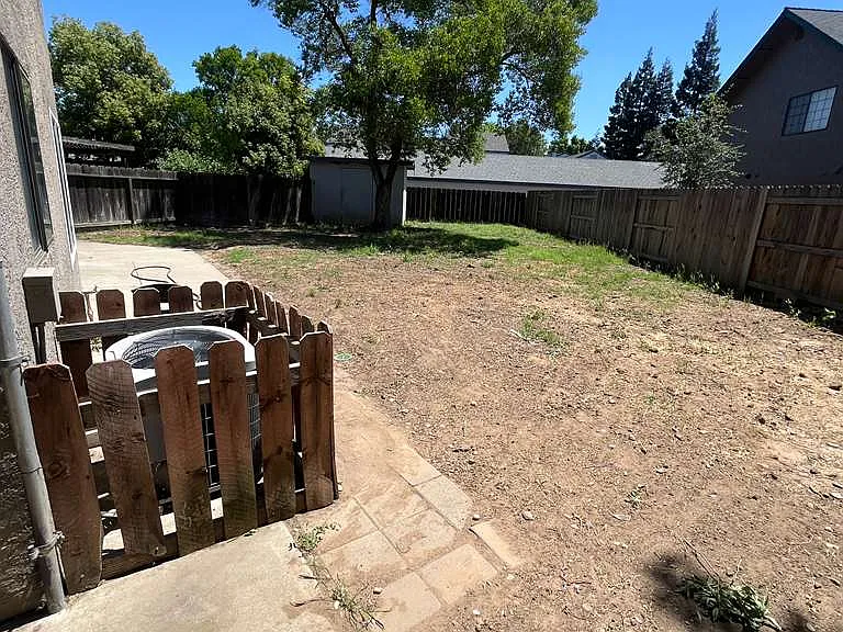 Backyard view from Sideyard