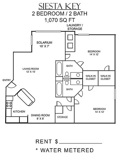 Floor plan SIESTA KEY 2X2 B