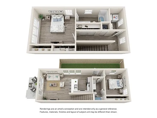 Floor plan 2 Bed Willow Townhome