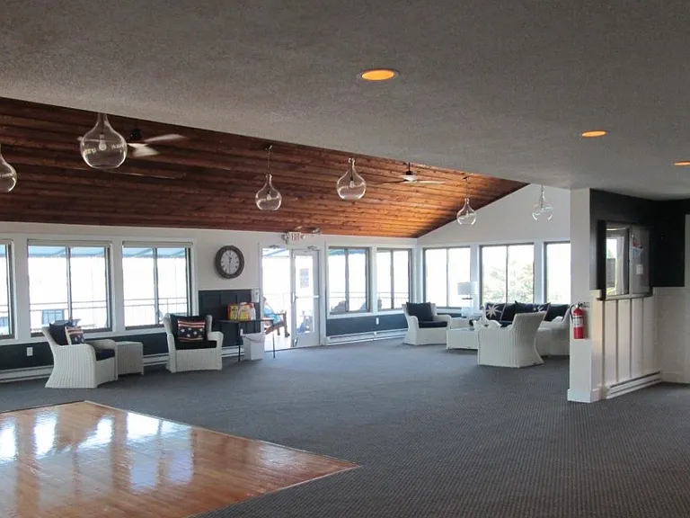 The inside of the North Farm community center