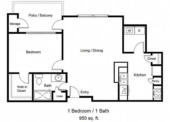 Floor plan One Bedroom C