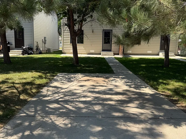Back yard with off-street parking.