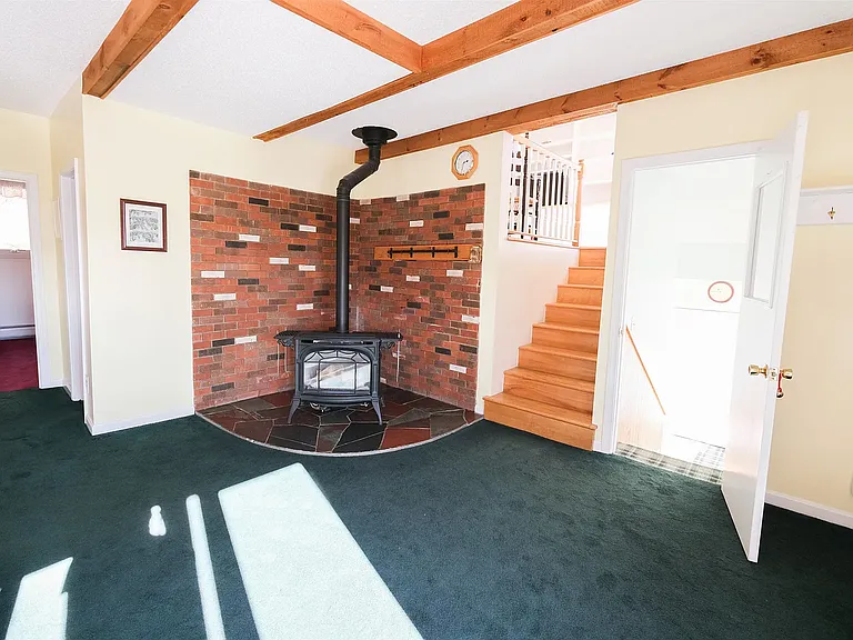 Propane stove next to the kitchen