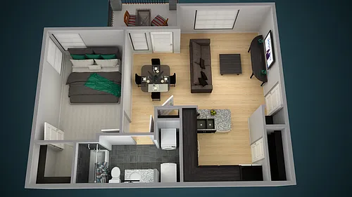 Floor plan One Bedroom One Bath