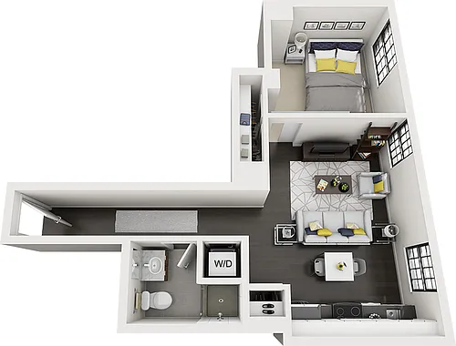 Floor plan 1 Bed/1 Bath-e10i