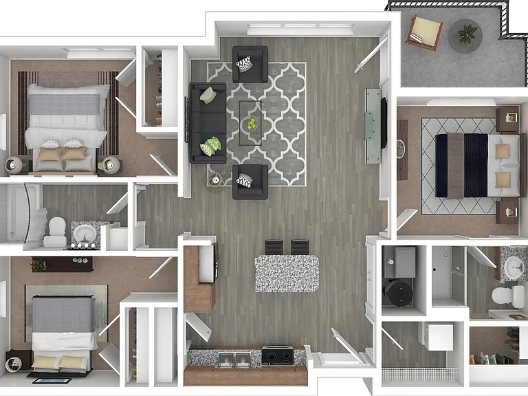 3 bed 3 bed