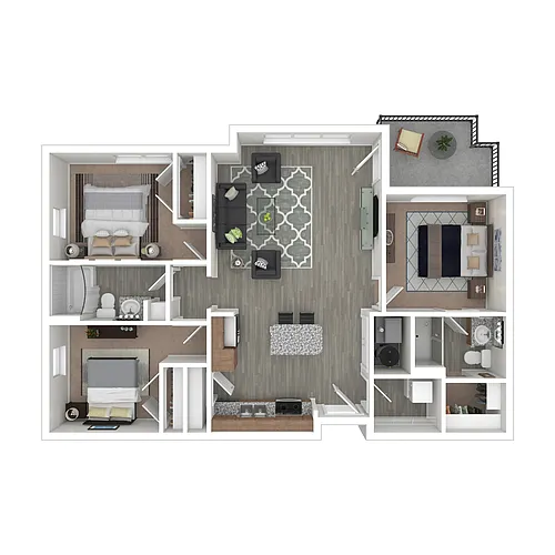 Floor plan 3BR Montgomery