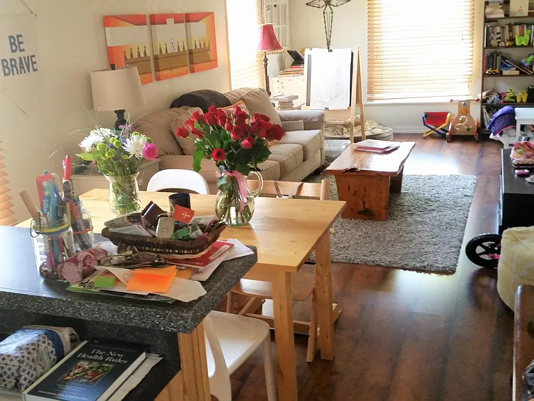 Picture was taken prior to exposing brick walls to show layout possibilities and open floor plan