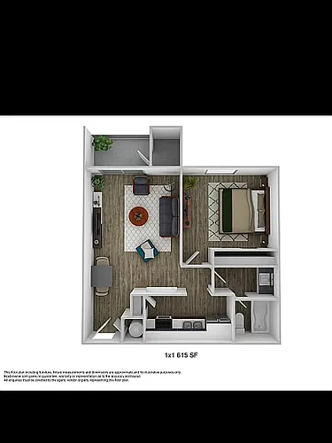 Floor plan Platinum Smaller One Bedroom