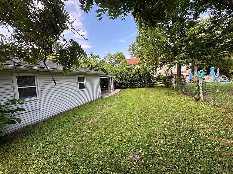 Fenced in backyard