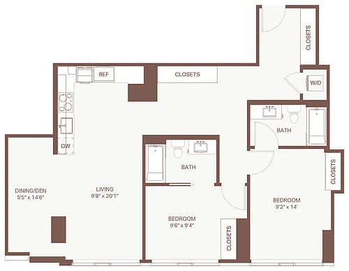 Floor plan 2x2 E32 Olympic