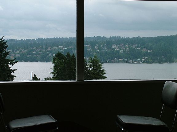 lake view from eat in kitchen