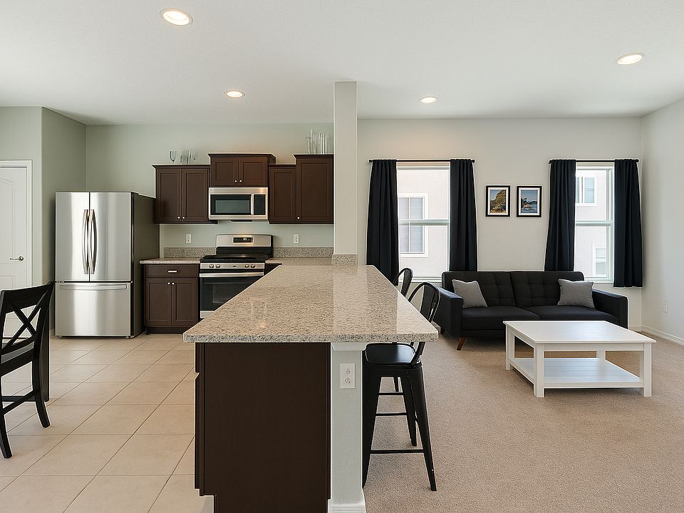 Kitchen and living room area