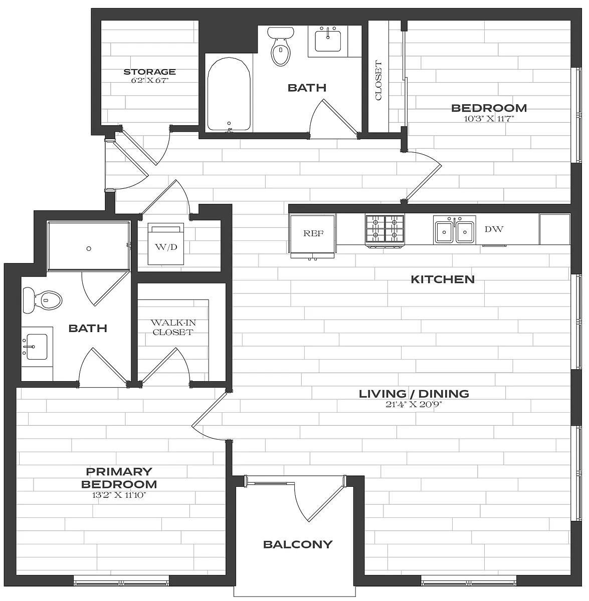 Floor plan 2 Bed/2 Bath-B4a