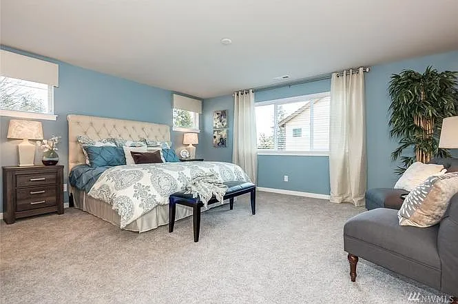 Upstairs large master bedroom (picture from model home - sam