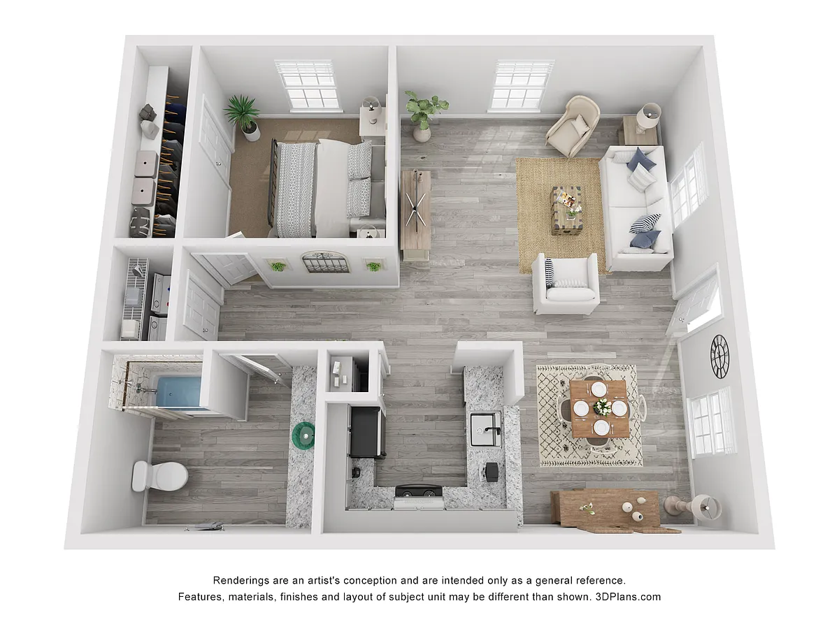 Floor plan 1x1F Luxury Rehab 770 sq ft