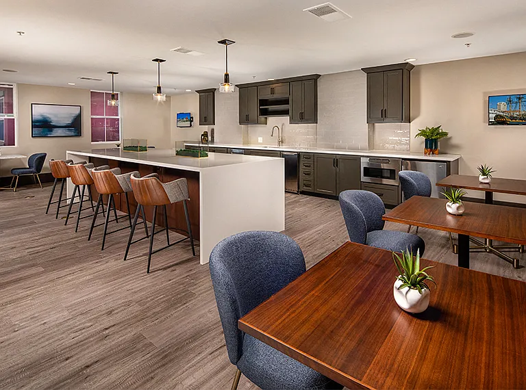 Resident lounge entertainment kitchen and Wi-Fi lounge