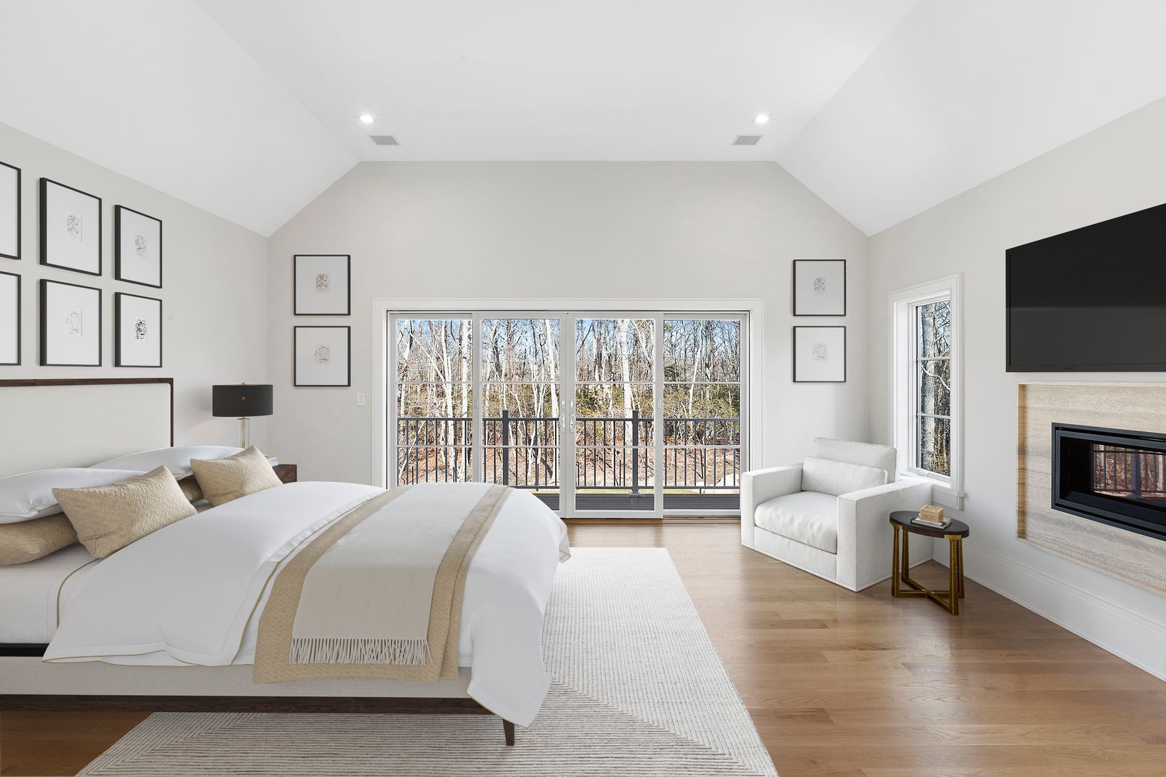  Master Bedroom with Balcony and Gas Fireplace 