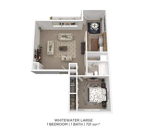 Floor plan One Bedroom-721 sqft