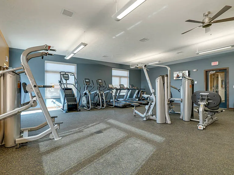 This isn't your standard apartment gym. This true workout facility offers state-of-the-art cardio equipment, weightlifting machines, a yoga/spin studio and free weights.