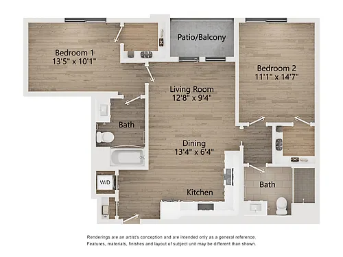 Floor plan 2 BR TYPE D