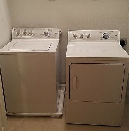 Washer and Dryer next to master