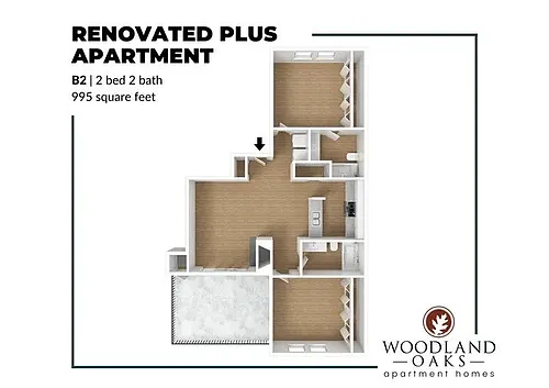 Floor plan 2 Bedroom 2 Bathroom (B2)