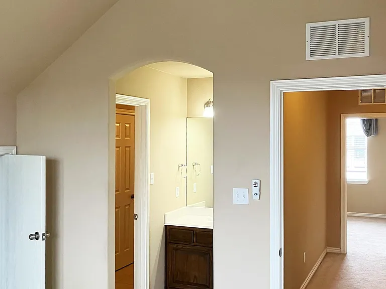 Vanity in the 2nd BR. Share a full bath.