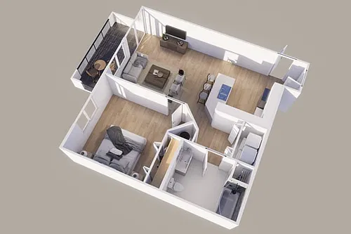 Floor plan Lower - Rear View - 1 Stall
