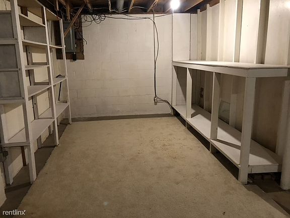 Storage area in basement.