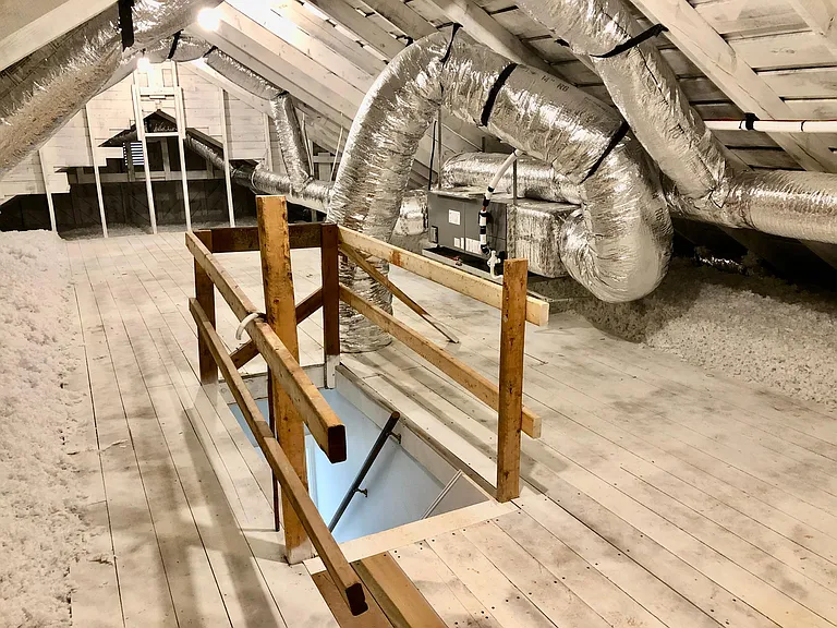 Floored attic with brand new insulation and HVAC. This is a fantastic storage area, easily accessible on a daily basis if needed.