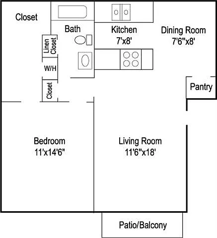 Floor plan 1 Bedroom / Phase 3