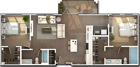 2 Bedroom, 2 Bathroom 2 Bedroom, 2 Bathroom