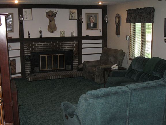 Den with fireplace