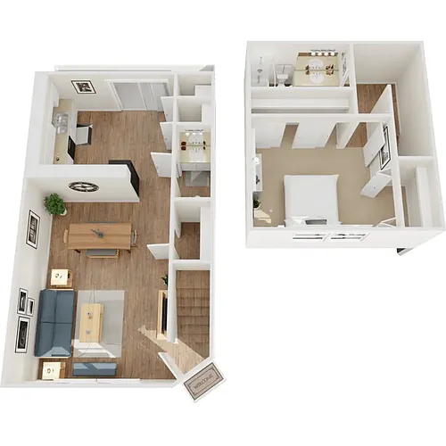 Floor plan A2 - 1x1 Half Bath R
