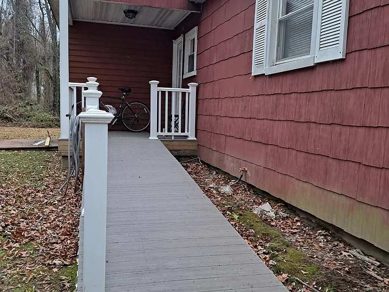 Ramp to kitchen door. Home is all on one floor.