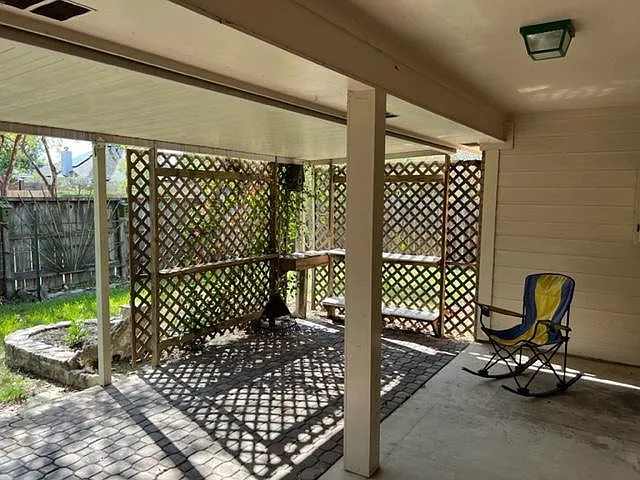 Relax in the covered patio
