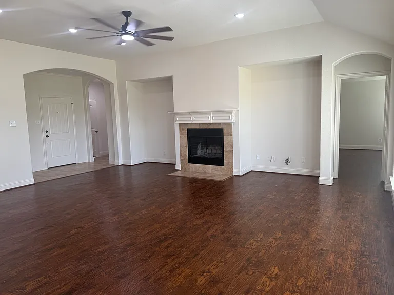 Living room with fireplace