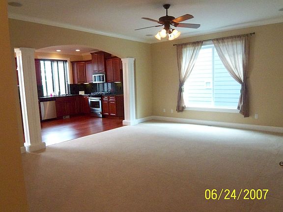 Family room looking into kitchen