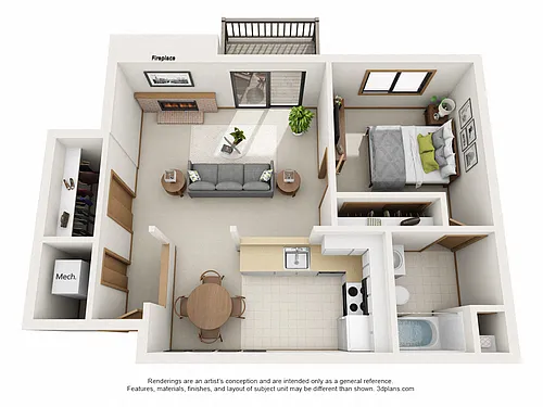 Floor plan One Bedroom