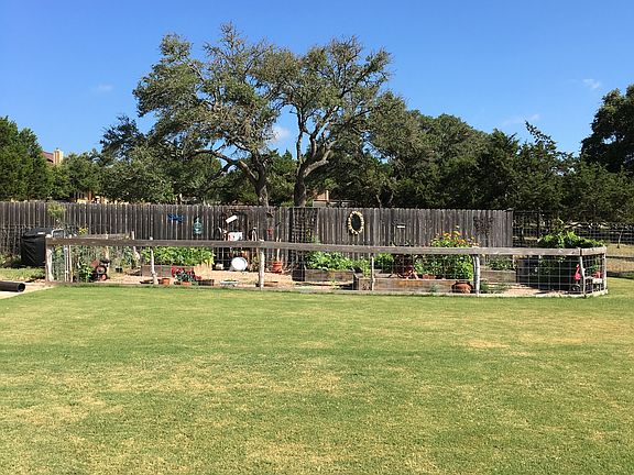 Fenced garden inside yard